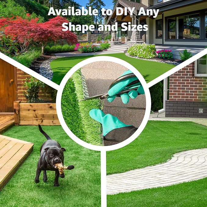 Artificial Grass Turf Outdoor for Garden Landscape Decoration, Fake Rug Mat with Drainage Holes,Synthetic Grass Lawn for Balcony,Backyard,Patio,Gate,Pool Deck, Dog Potty Training Grass 4ftx6ft