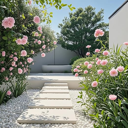 Pebbles for Indoor Plants, 10lbs White Pebbles 1-2 Inch Decorative River Rocks for Planters, High Polished Stones for Vase Filler Fish Tank Landscaping Garden
