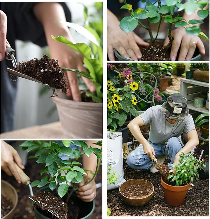 Organic Potting Soil Mix 4qt for All Indoor & Outdoor Small Containers Including Herbs, Vegetables, and Flowers