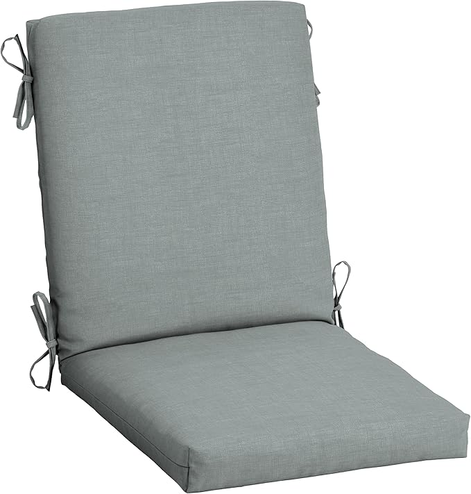 Arden Outdoor Patio Dining Chair Cushion, 20x44, Rain-Proof Seat Pad, Fade-Resistant Outdoor Cushion Stone Grey Leala