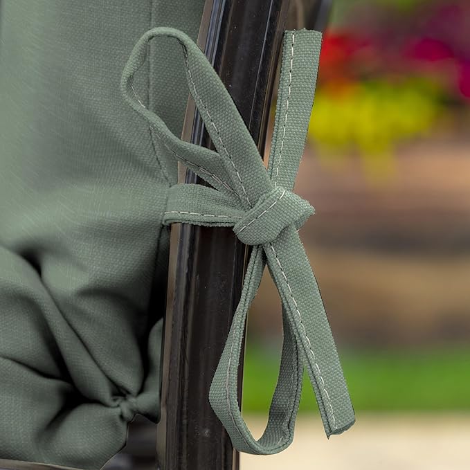 Arden 2-Pack earthFIBER Outdoor Patio Dining Chair Cushion, 20x44, Rain-Proof Seat Pad, Fade-Resistant Outdoor Cushion Sage Green Texture