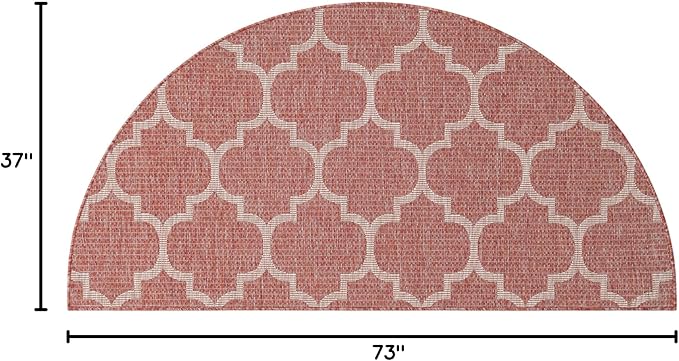 Unique Loom Outdoor Trellis Collection Area Rug (3' 1" x 6' 1" Hearth Rust Red/Ivory)