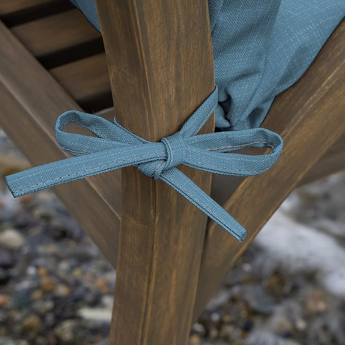 Arden 4-Pack Outdoor Patio Dining Chair Cushion, 20x44, Rain-Proof Seat Pad, Fade-Resistant Outdoor Cushion French Blue Texture