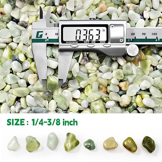 5 lb Jade Pebbles for Indoor Plants, 3/8 Inch Polished Decorative Pebbles for Vase, Bamboo, Succulent, Garden Landscape Decoration River Stone