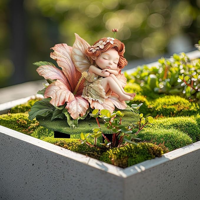 Sleeping Elf Bohemian Flower Pot Decor - Fairy Planter Pots for Home or Garden