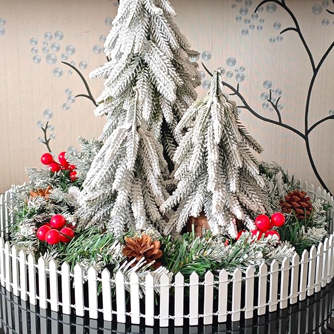 Kai Dream 35-Inch Mini Fairy Garden Fence - DIY Small Wooden Decorative Picket Fence for Dollhouses, Crafts, Dioramas, Plant Pots, and Micro Landscape