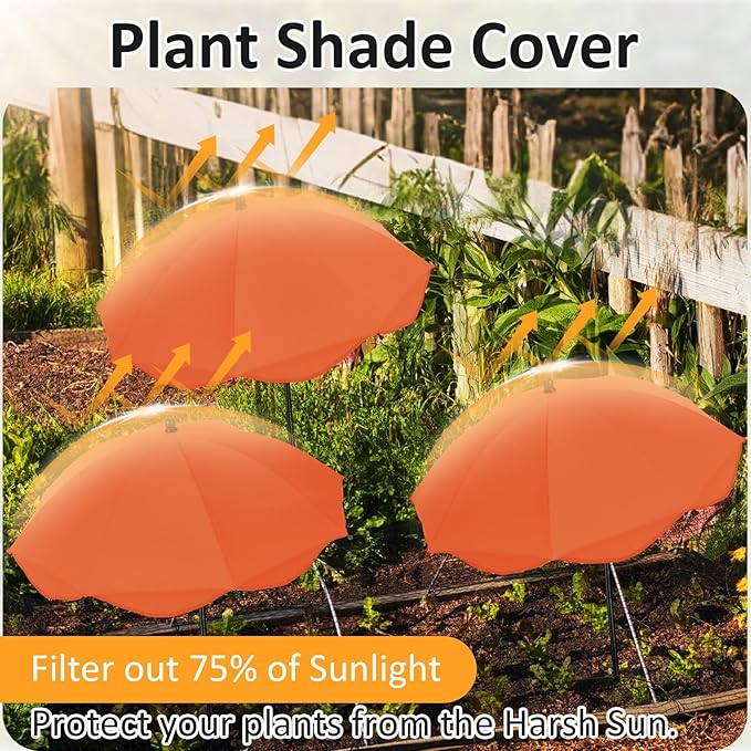 26 Inch Plant Umbrellas for Outdoor Plants Garden Umbrella Shade for Potted Plant, Garden Bed Flower Pot Provide Shade to ‌Defend Blazing Sun