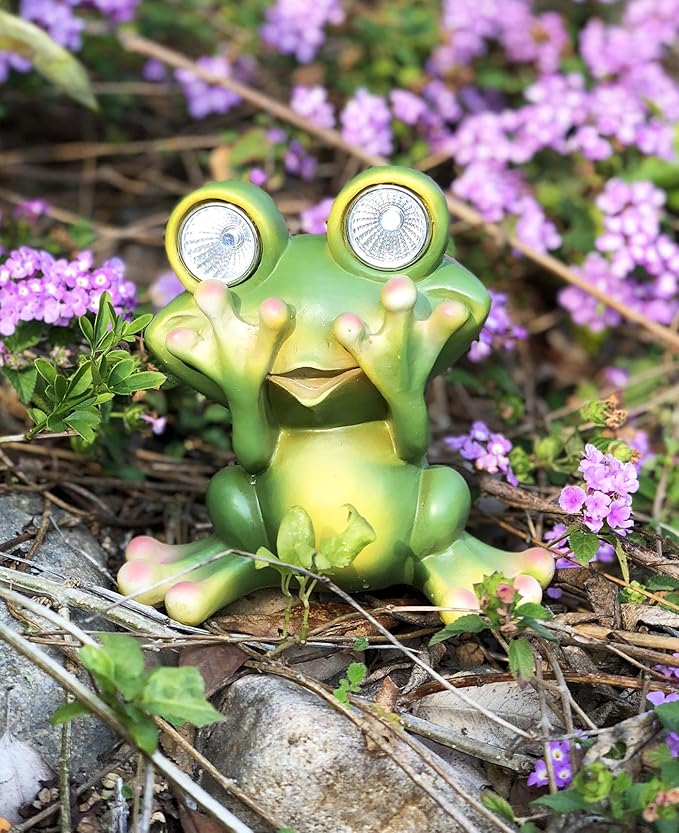Solar Powered Frog Outdoor LED Garden Light Decor (See - NO)