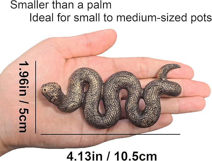 Snake Statue Plant Hugger Decorations for Pot, Realistic Snake Figurine Ornament Outdoor Gifts for Yard & Garden, Creative Gift for Plant Lovers, 4.13inch