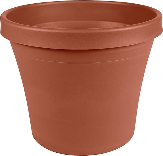 Bloem Terra Resin Saucer Tray: 8" Bottom Width - Matte, Durable, Ribbed Bottom, Indoor and Outdoor, Fits 10" Terra Pots, Terra Cotta