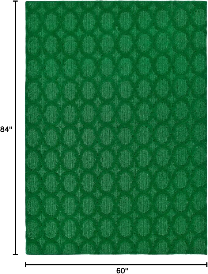Garland Rug Garden Trellis 5 ft. x 7 ft. Indoor/Outdoor Area Rug Outdoor Waterproof Rug for Patio, Camping Rugs, RV, Porch, Deck, Camper, Balcony, Backyard for High-Traffic Areas, Green
