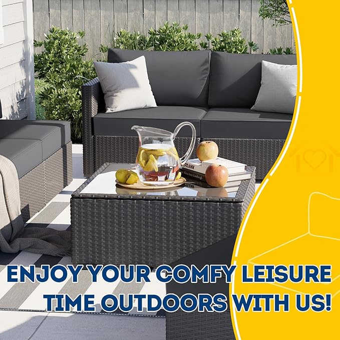 AAAAAcessories Outdoor Seat Cushions for Chairs, Fade-Resistant, Waterproof Patio Furniture Replacement Cushions, 25.5" x 25.5" x 5" + 25.5" x 13.5", Dark Gray