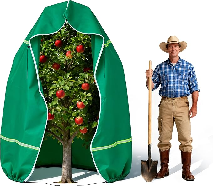 IC ICLOVER Plant Covers Freeze Protection for Winter, 78"x94" Large Frost Blankets for Outdoor Plants with Zipper Drawstring, Plant Freeze Protection Tree Cover Bags Cloth for Shrub Bush Fruit Potted