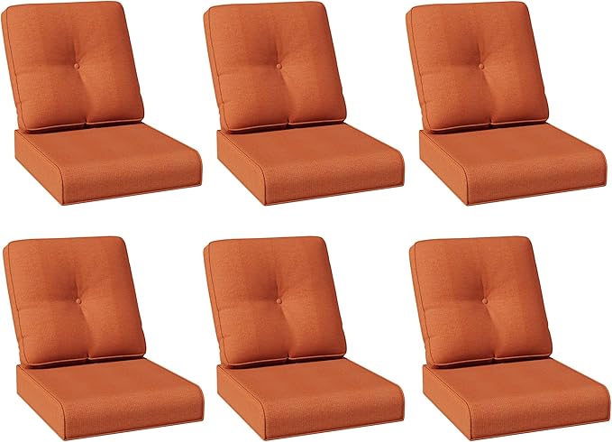 Joyside Outdoor Chair Cushions Set, 22x25/22x24 Inch Patio Furniture Deep Seat Cushions, Water Resistant & Thick Cushion, Outdoor Replacement Cushions for Seat and Sofa