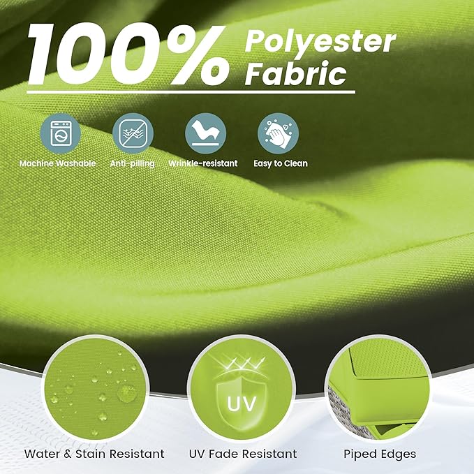 UDPATIO Outdoor Cushions for Patio Furniture, Waterproof Patio Furniture Cushions Replacement, 4" Deep Seat Outdoor Sectional Cushions for 4-seat Chair Sofa Couch, Green