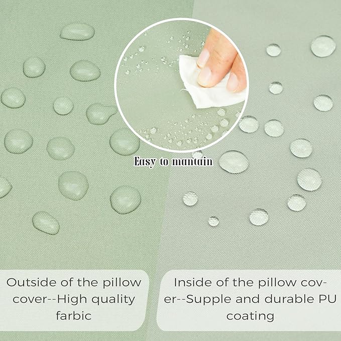 PLTCAT Outdoor Deep Seat Cushion Set, Multiple Sizes for Patio Chair (Cyan, 22" x 22" + 22" x 19")