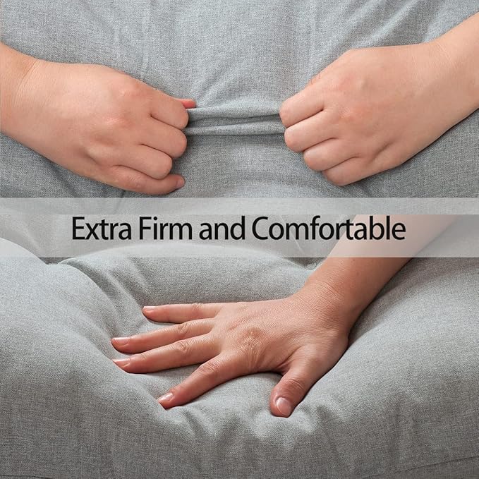 FUNHOME Outdoor Bench Cushion 48 x18 inch with Non-Slip Grips,Water Resistant Porch Swing Cushion,Bench Pillow Pads,Tufted Cushions for Patio Garden Furniture,48" Seat Cushions(Light Gray)