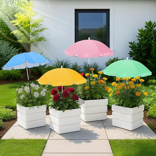 JOLVAK Plant Umbrellas for Outdoor Plants,Adjustable Garden Shade Umbrella for Potted Plants & Garden Beds from Direct Sunlight