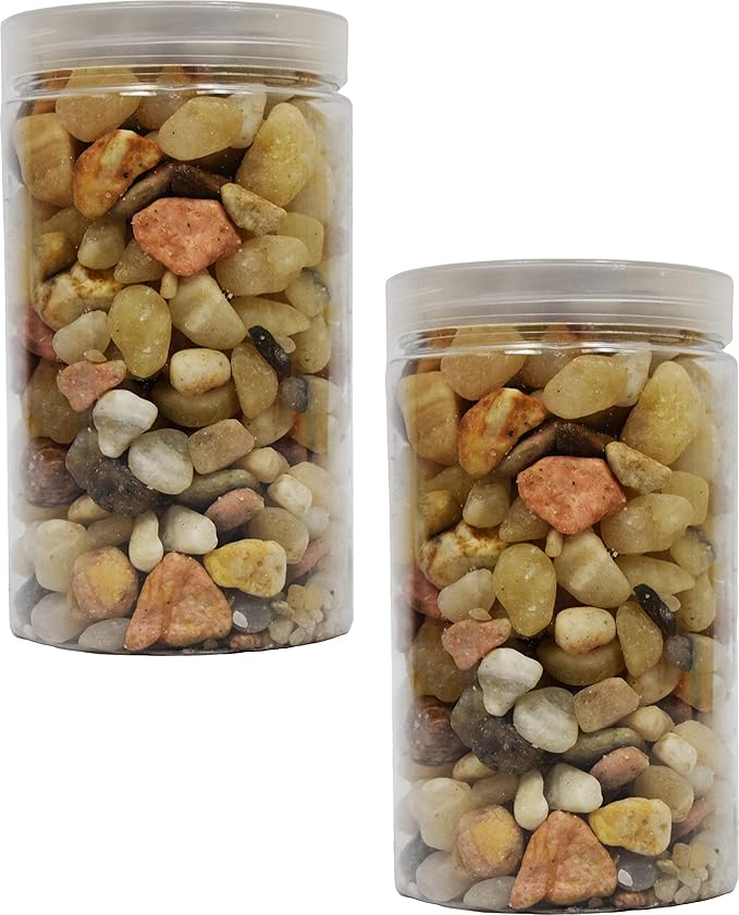 Around 5 Pounds of Peach Decorative Stones - Perfect for Aquariums, Vase Fillers, Table Scatter, Much More!(Panacea Peach River Stone)