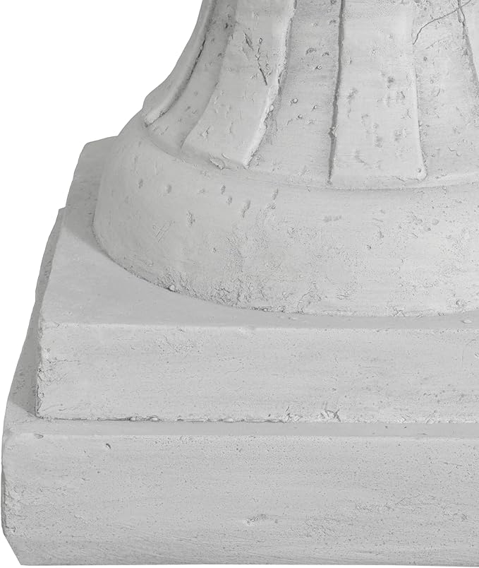 Christopher Knight Home Jorine Light Concrete Planter, Patio Planter, Mid-Centry Gadern Urn, Large Garden Pot, Floral Statue Design, Flower Urn with Drainage Hole for Backyard Home, Light Gray