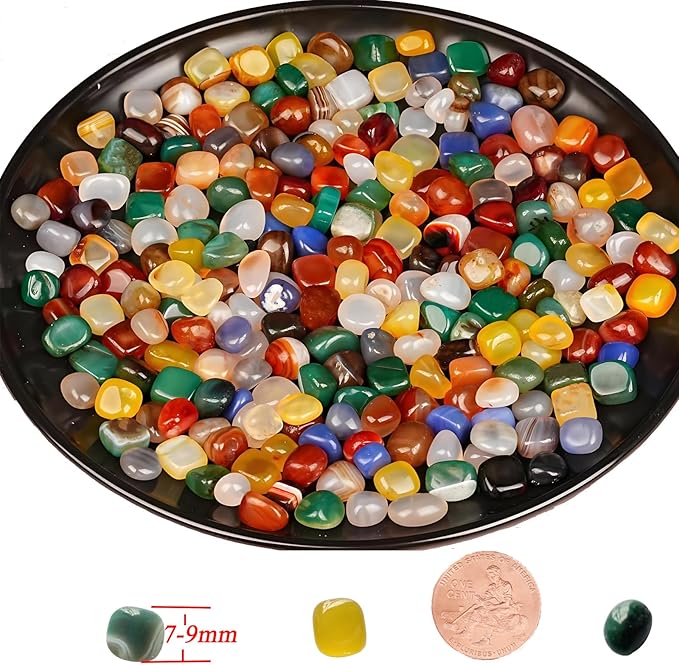 2Lb Pebbles for Indoor Plants, Vase, Succulent, Bamboo, 1/3" Plant Rocks for Pots Indoor, Small Decorative Colorful Agate Stone for Home Decor, Highly Polished