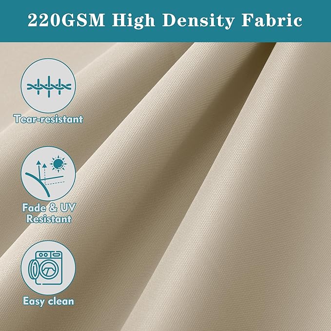 Outdoor Bench Cushion 42 x 18 Inch Thick Waterproof Porch Swing Cushions with Tie Patio Furniture Chair Cushion Bench Pad Color Fastness Backyard Seat Pads, Cream