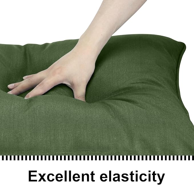 Outdoor Loveseat Cushion Set 44''x24'', Outdoor Cushions for Patio Furniture with Fastness Cover, Water Repellent Outdoor Seat Cushion and Couch Back Cushions for Bench, Swing (Moss Green, 2 Sets)