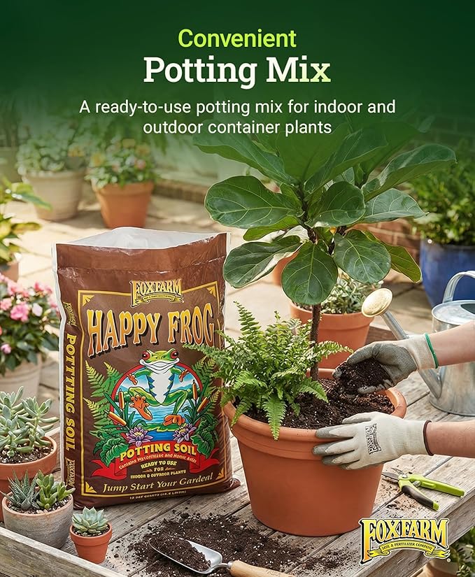 FoxFarm Happy Frog Potting Soil, 12qt – for Indoor/Outdoor Container Plants, Improves Root Efficiency, pH Adjusted for Optimal Nutrient Uptake – Contains Microbes and Humic Acids 12 Quart (3 Pack)