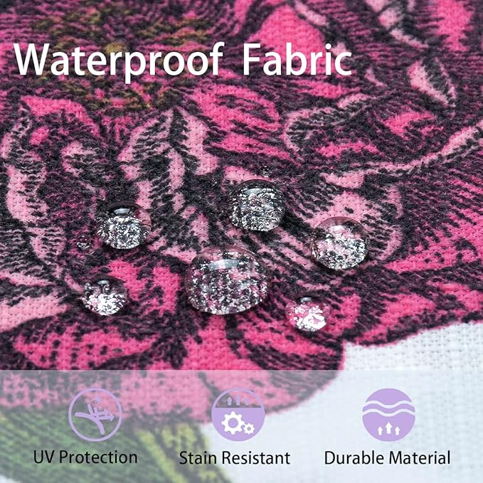 Outdoor Chair Cushions Set of 2,Patio Seat Cushion 17"x16"x2",U-Shaped Dining Chair Cushion 17 by 16 Inch,Water Resistant,Fade-Resistant Chair Pads for Kitchen Garden Furniture(Butterfly Flower)