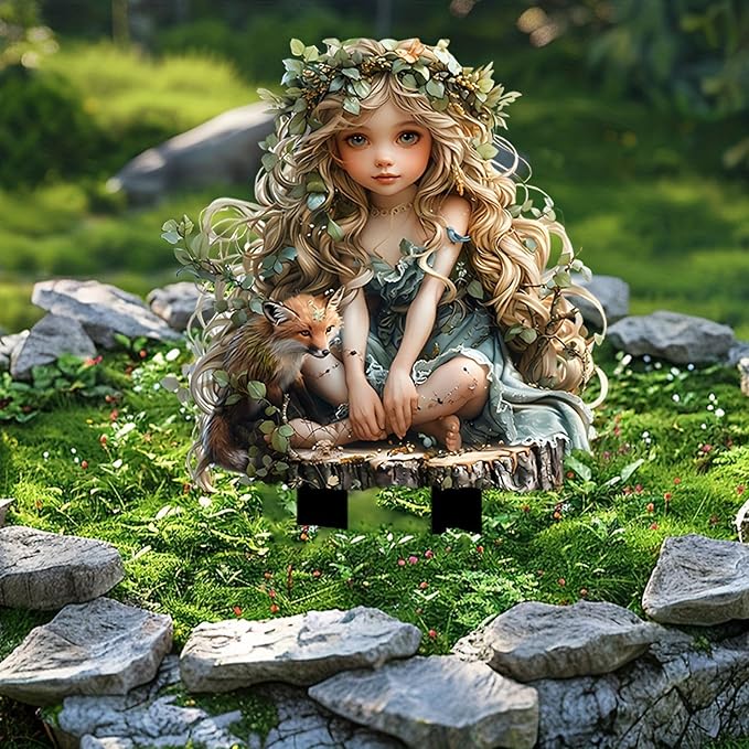 Bohemian Fairy Flower Pot Decor - Planter Pots Decor & Accessories for Home or Garden (Fox Elf)