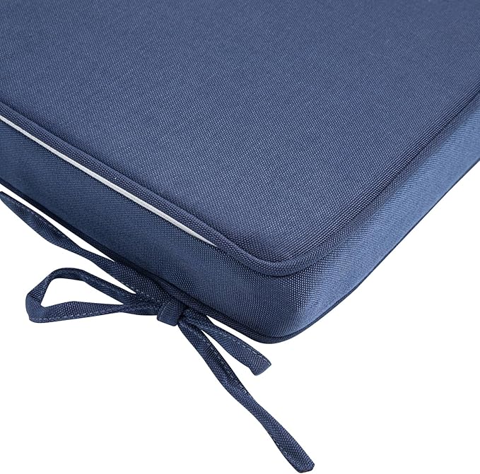 Outdoor Chair Cushions 18x18 Inch,Set of 2,Water Resistant Chair Pads with Ties,Square Seat Cushion 18"x18"x2.5",Patio Chair Cushion for Garden,Backyard Furniture(Ink Blue)