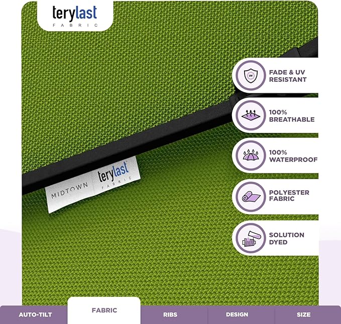 Midtown Umbrellas The Lean Patio Umbrella (Terylast Fabric - Pear, 10 Foot)