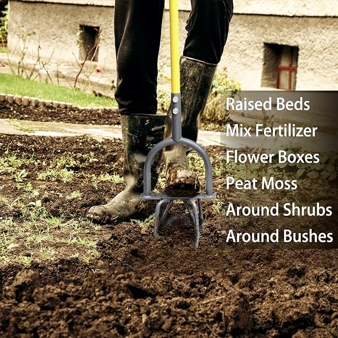 Jardineer Hand Tiller Garden Claw Set, Garden Twist Tiller With Small Soil Tiller, Heavy Duty Manual for Flower Box and Raised Bed