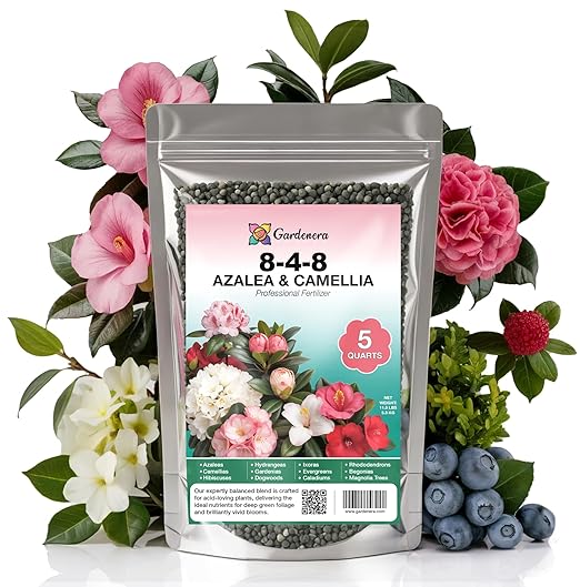𝐁𝐄𝐒𝐓𝐒𝐄𝐋𝐋𝐄𝐑 Premium 8-4-8 Acidic Fertilizer for Azaleas, Camellias, Hydrangeas, Blueberries, Gardenias, Magnolia Trees, Evergreens and Rhododendrons - Ideal Iron-Rich Plant Food - 5 QUARTS