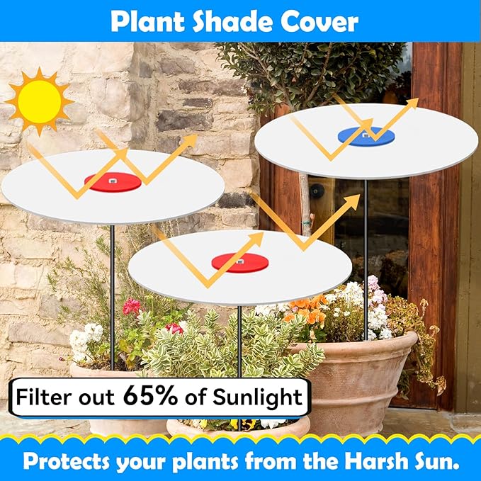 3 Pack Plants Shade Cover for Outdoor Plants, 65% Sunblock Shade Cloth Outdoor, Garden Shade Disk Umbrella, Sun Shade for Plants, Prefect for Your Garden, Potted Plant, Live Plant Outdoor