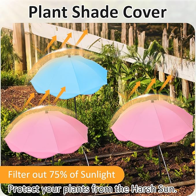 26 Inch Plant Umbrellas for Outdoor Plants Garden Umbrella Shade for Potted Plant, Garden Bed Flower Pot Provide Shade to ‌Defend Blazing Sun