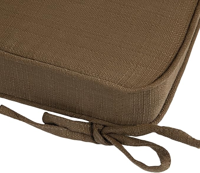 Outdoor Chair Cushions 18x18 Inch,Set of 2,Water Resistant Chair Pads with Ties,Square Seat Cushion 18"x18"x2.5",Patio Chair Cushion for Garden,Backyard Furniture(Coffee Brown)