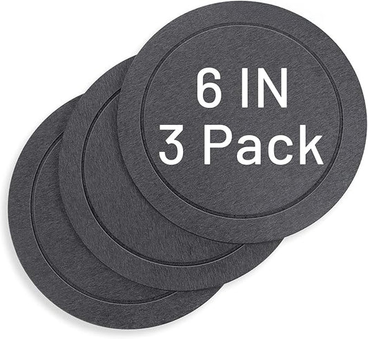 MUDEELA Diatomaceous Earth Plant Saucers for Indoor & Outdoor, 3 Pack of 6 Inches Round Plant Tray Plant Dish Pant Plate to Catch Water for Flower and Plant Pot, Instant Drying Stone Drainage Tray