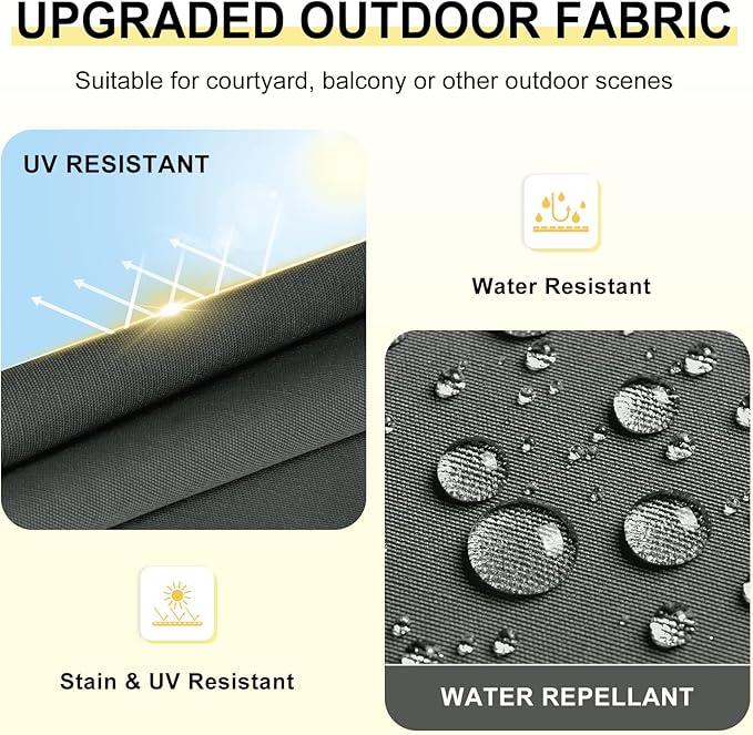 downluxe Outdoor Chair Cushions Set of 4 for Patio Furniture, Water-Resistant Patio Chair Cushions with Ties, High Density Foam Outdoor Seat Cushion, 17" X 16" X 2", Dark Grey