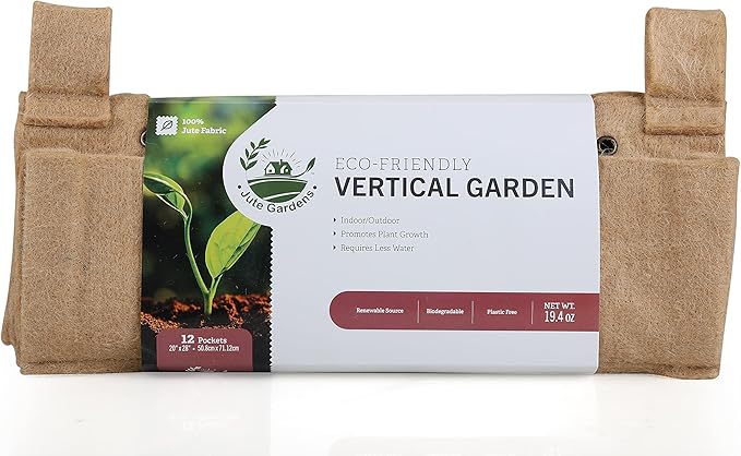 12 Pocket Vertical Garden Wall Planter Tower - Herb - Outdoor Indoor - Hanging - Plant - Living - Balcony - Growing System - Biodegradable - Sustainable - Vegetable -Patio…