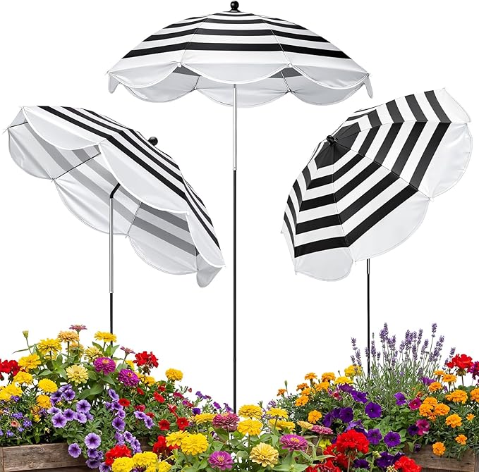 3 Pack Plant Umbrella for Outdoor Adjustable Sun Shade Covers 24" Sun Protection Cloth UV Umbrella for Potted Plants, Garden Beds, Patio Flowers