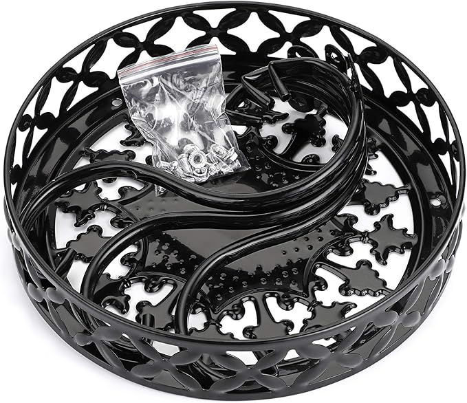 OwnMy Metal Round Plant Stand Indoor Outdoor Iron Flower Pot Holder, Heavy Duty Plant Stand Display Potted Rack for Home, Garden, Patio, Black