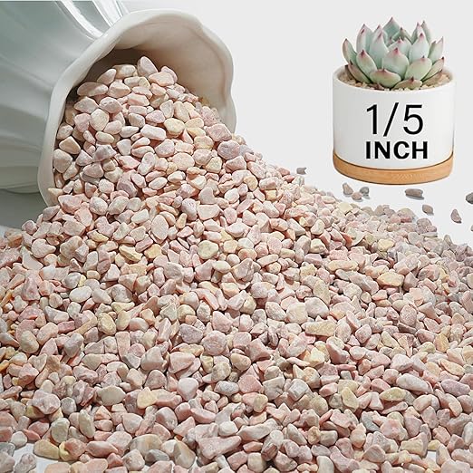 NUPICK 12 lbs Pebbles for Indoor Plants, 1/5 Inch Pea Gravel for Fish Tank, Decorative Rocks for Succulent, Natural River Stones for Vases, Cactus, Landscaping, Bird Bath, Aquarium, Peach
