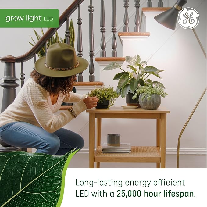GE Grow Lights for Indoor Plants, BR30 Indoor Floodlight, LED Light Bulbs for Seeds and Greens, Balanced Light Spectrum, 25,000 Hours Lifespan, 16 PPF, 4 Pack (Packaging May Vary)