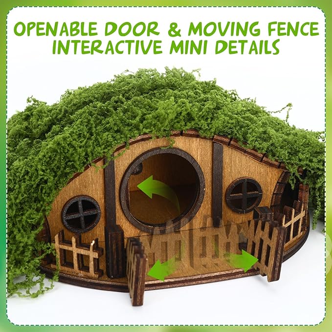 Mosswood Mini Treehouse for Indoor Plants – Woodland-Inspired Mini House for Plant Pots, Terrariums & Fairy Gardens, Dwarf Tree - Plant Mini Treehouse