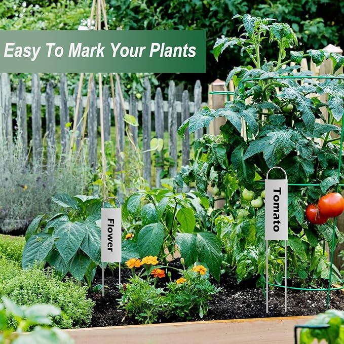 50 Pieces Metal Plant Labels 11.8 Inch Zinc Metal Plant Tags Garden Label Markers Outdoor Planting Garden Markers for Plants Vegetables Herb Seedlings Flowers