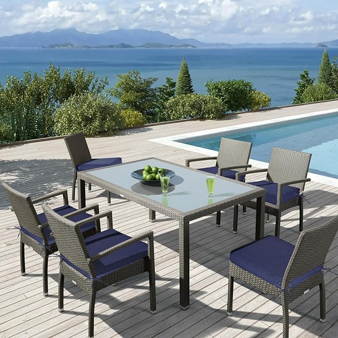 Outdoor Chair Cushions 19 x 19 Inch Set of 2 Water Resistant Seat Cushions with Ties, Outdoor Cushions for Patio Furniture with 3-Year Fade Resistant