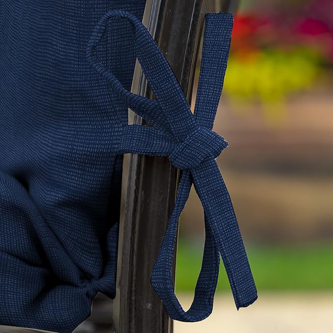 Arden 2-Pack Outdoor Patio Dining Chair Cushion, 20x44, Rain-Proof Seat Pad, Fade-Resistant Outdoor Cushion Sapphire Blue Leala