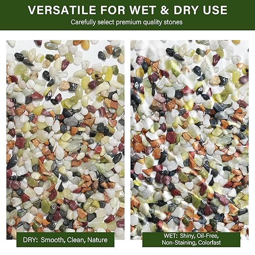 NUPICK 3 lbs Pebbles for Indoor Plants, 3/8 Inch Pea Gravel for Fish Tank, Polished Decorative Rocks for Succulent, Natural River Stones for Vases, Cactus, Landscaping, Bird Bath, Aquarium, Colorful