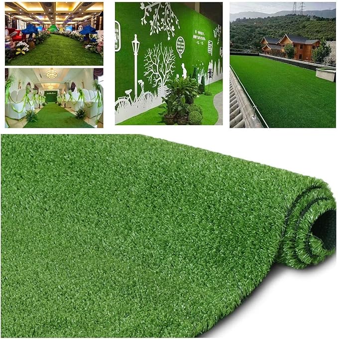 Petgrow Artificial Grass Turf Lawn 5FTX80FT,Economy Indoor Outdoor Synthetic Grass Mat, Backyard Patio Garden Balcony Rug, Rubber Backing/Drainage Holes